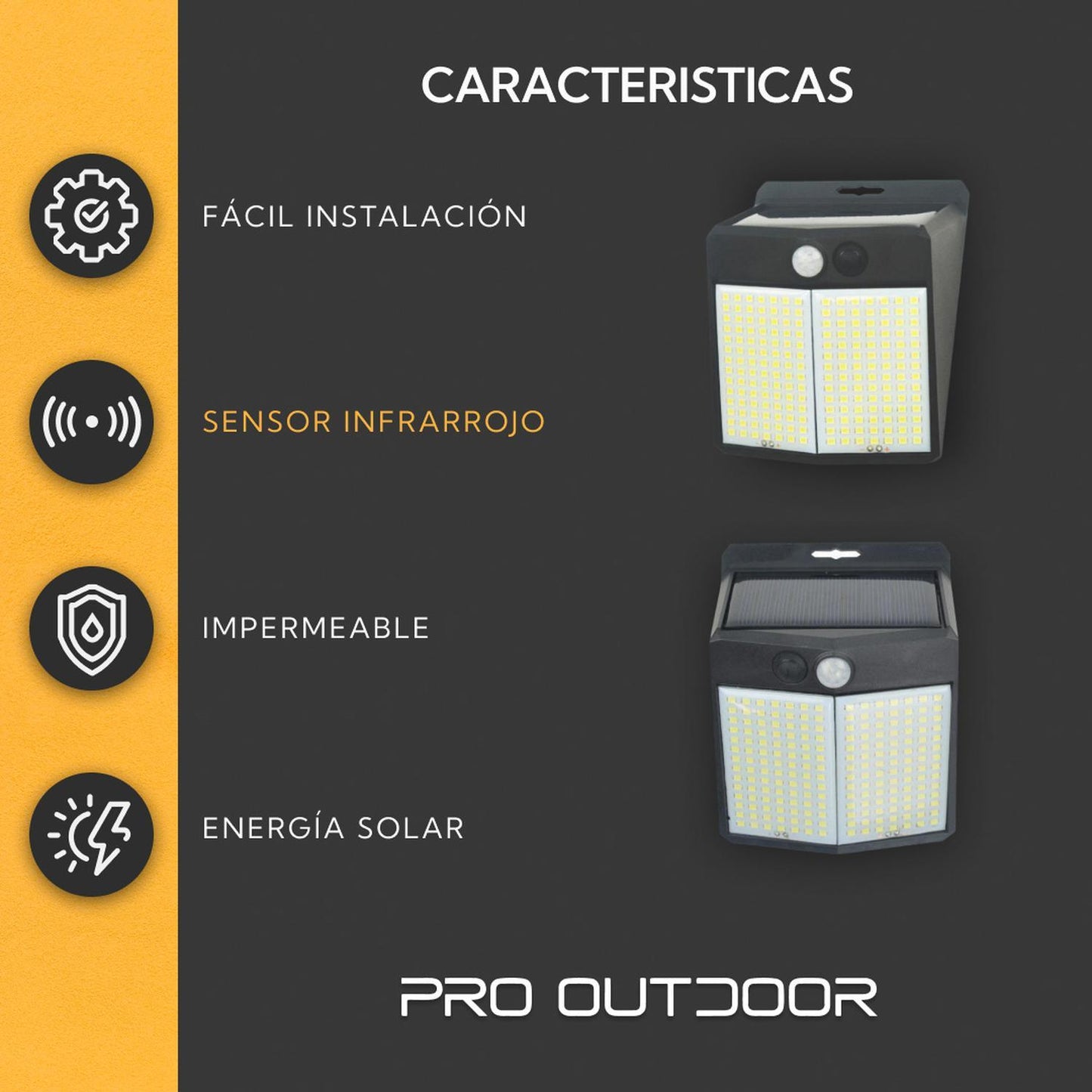 Pack 2 Led Solar Impermeable