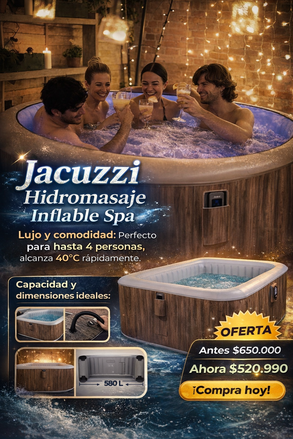 Jacuzzi Hidromasaje  Inflable Spa