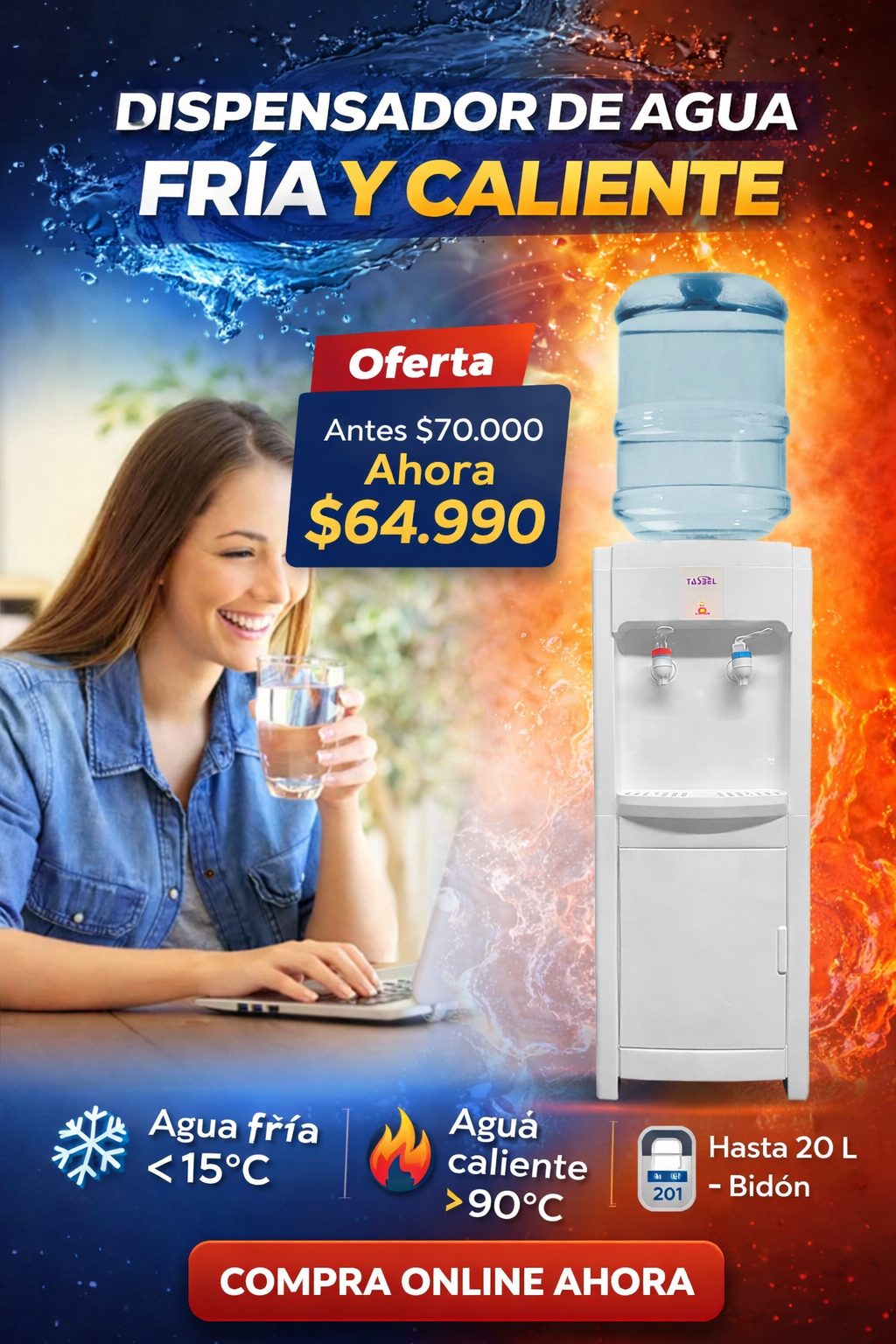 Dispensador Eléctrico Frio y Caliente