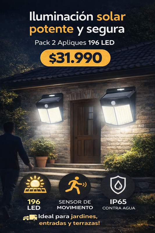 Pack 2 Led Solar Impermeable